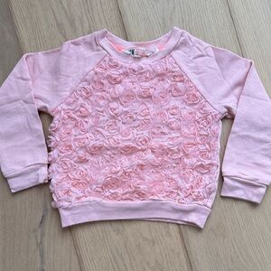 H&M Pink Floral Rose Applique Kids Sweatshirt